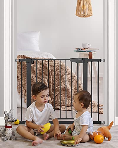 Mom's Choice Awards Winner-Cumbor 29.7"-40.6" Width Pressure or Hardware Mounted Auto Close Safety Baby Gate, Durable Extra Wide Dog Gate for Stairs, Doorways, Easy Walk Thru Pet Gate for House