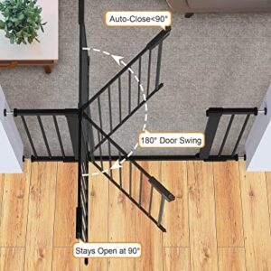 Mom's Choice Awards Winner-Cumbor 29.7"-40.6" Width Pressure or Hardware Mounted Auto Close Safety Baby Gate, Durable Extra Wide Dog Gate for Stairs, Doorways, Easy Walk Thru Pet Gate for House