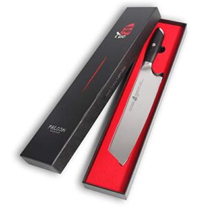 TUO Kiritsuke Chef Knife - 8.5 inch Japanese Kiritsuke Knife - German HC Steel with Pakkawood Handle - FALCON SERIES with Gift Box, Black