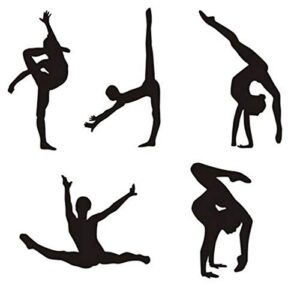 maydahui dancer wall decal dance gym decor (set of 5 pieces）sport art wall sticker home decoration for living room bed room girls room