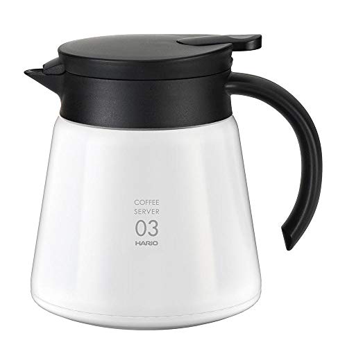 Hario V60 Insulated Metal Beverage Server, 800ml, White