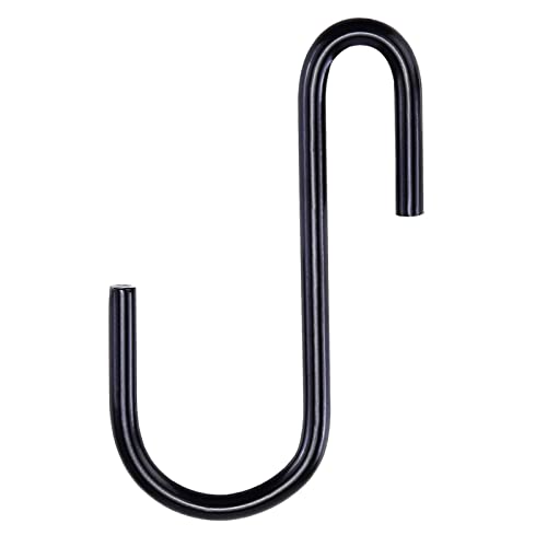 Rivexy 10 Pack Black S Hooks for Hanging Plants, S Hooks for Hanging Clothes, Stainless Steel S Hooks Heavy Duty, Durable S Shaped Hooks for Kitchen, Small S Hooks for Hanging Heavy Duty, Closet Hooks