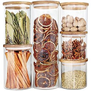 urban green glass jars with wood lids, airtight glass canisters sets, glass storage containers, 6 sets, food storage containers, glass storage jars with lids, glass canisters, panry container glass