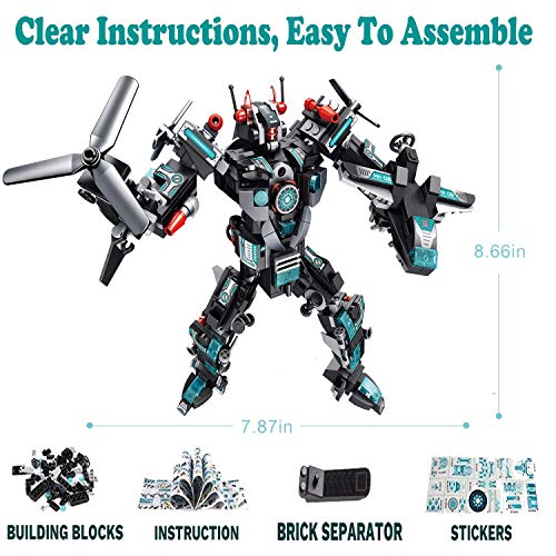 MOONTOY 577PCS STEM Robot Building Toys Set 25-in-1 Engineering Kit Building Blocks Bricks Construction Vehicles Educational Christmas Birthday Gifts for Kids Boys Girls 5 6 7 8 9 10 11 12+ Year Old