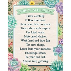 teacher created resources rustic bloom our class rules chart