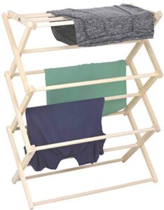 pennsylvania woodworks premium american maple clothes drying rack - handcrafted in pennsylvania - solid wood construction, collapsible, eco-friendly laundry solution (medium)