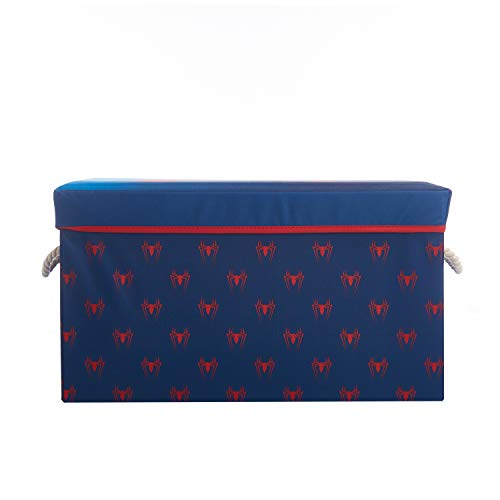 Marvel Spiderman Collapsible Toy Storage Bench and Ottoman, 14.5" H x 14.5" D x 25" L