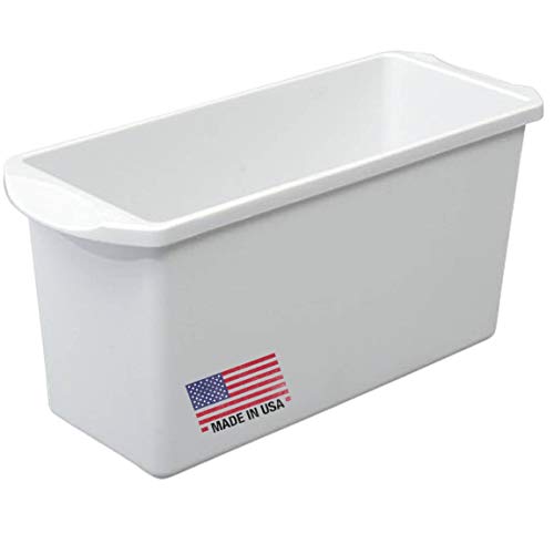 Tribello Ice Cube Bin Freezer Ice Bucket - White Plastic Breastmilk Storage Container, Organizer Trays, with Handles, Freezer/Dishwasher Safe, and BPA/Phthalate Free - Made in USA (1 Pack)