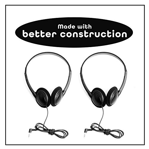 50 Bulk Headphones for Classrooms School Students Over Ear Earbuds