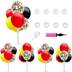 toniful mouse birthday table decorations red yellow black table centerpiece balloons stand holder kit for mickey party theme favors baby shower kids party supplies