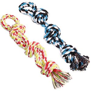 upsky dog rope toys dog grinding teeth 2 nearly indestructible dog toys, rope toy for large dogs, dental cleaning chew toys, dog tug toy for boredom, dog rope toy for aggressive chewers (2 packs)
