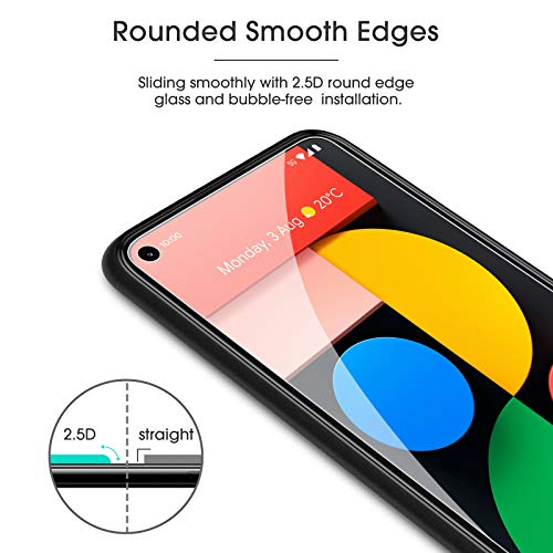 OMOTON [3 Pack] Screen Protector for Google Pixel 5 - Tempered Glass/Alignment Frame/Anti Scratch Screen Protector for Google Pixel 5