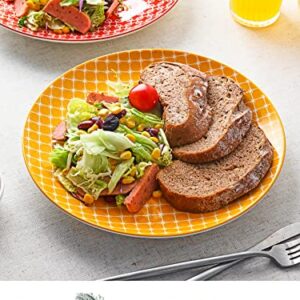 DOWAN 10" Colorful Dinner Plates - Set of 6, Large Ceramic Plates for Salad, Pasta, Pancakes, Steak - Serving Plates for Party, Wedding, Easter, Restaurant, Picnic - Dishwasher & Microwave Safe