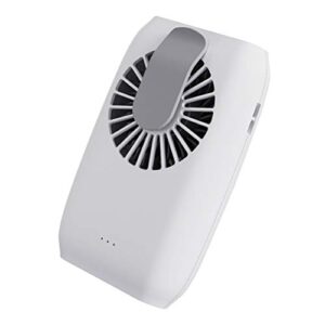mini waist clip on fan,waist cooling fan,portable hands-free necklace and wrist fan with 15h working time, 3 speeds mode, and usb rechargeable battery operated,for home office outdoor travel,（white）