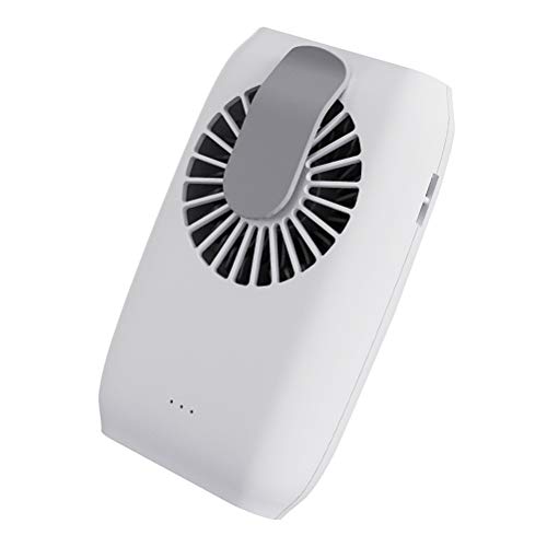 Mini Waist Clip on Fan,Waist Cooling Fan,Portable hands-free necklace and wrist fan with 15H Working Time, 3 Speeds Mode, and USB Rechargeable Battery Operated,for Home Office Outdoor Travel,（White）