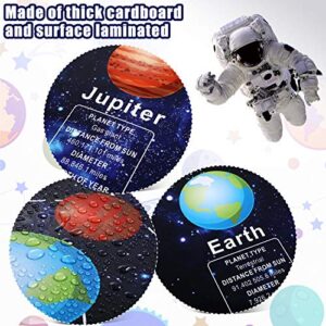 Zonon Solar System Poster Science Banner Educational Teaching Wall Decor Elementary and Middle School Classroom Decorations with 60 Glue Point Dots for Pre School, Student, Teacher