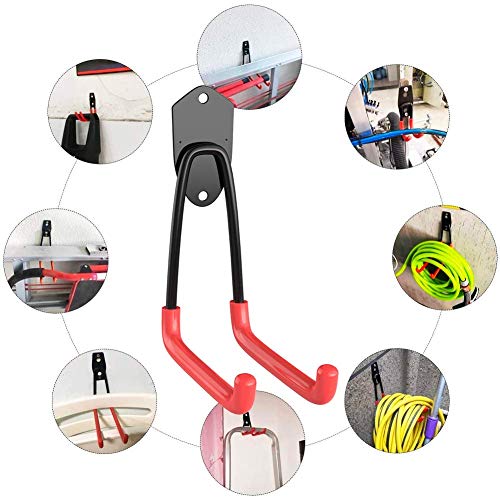 TORACK Garage Hooks Heavy Duty, 15 Pack Wall Mount Steel Utility Hooks&Hangers, Anti-Slip Rubber Coated, Garage Storage Organizer for Garden Tools, Power Tools, Ladders, Brooms, Bikes, Bulk Items