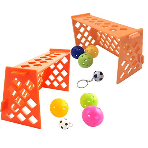 POPETPOP 2 Sets Parrot Soccer Ball Toys Field Training Toys Bird Intelligence Development Toys for Macaw Parakeet Cockatiel Conure Budgies (Random Color)