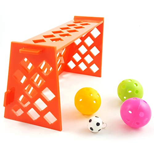 POPETPOP 2 Sets Parrot Soccer Ball Toys Field Training Toys Bird Intelligence Development Toys for Macaw Parakeet Cockatiel Conure Budgies (Random Color)