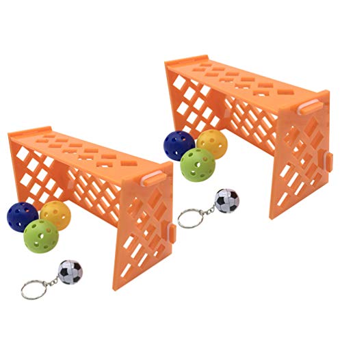 POPETPOP 2 Sets Parrot Soccer Ball Toys Field Training Toys Bird Intelligence Development Toys for Macaw Parakeet Cockatiel Conure Budgies (Random Color)