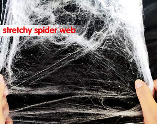 Halloween Spider Web Decoration with 80 Fake Spiders Haunted House Props