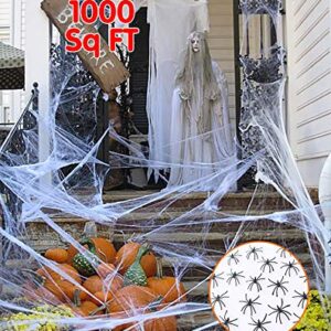 Halloween Spider Web Decoration with 80 Fake Spiders Haunted House Props