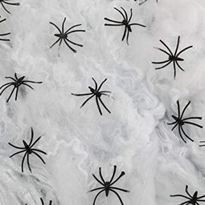 Halloween Spider Web Decoration with 80 Fake Spiders Haunted House Props