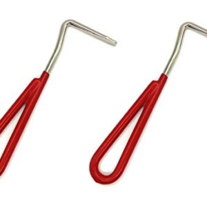 Vinyl Coated Steel Hoof Picks for Horses (2 Pack Red)Q