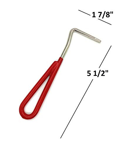 Vinyl Coated Steel Hoof Picks for Horses (2 Pack Red)Q