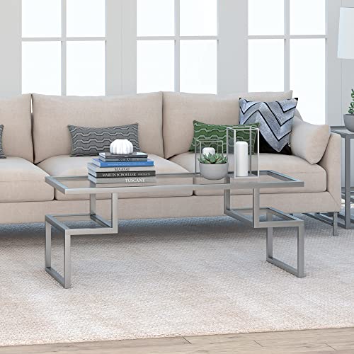 Zander 45'' Wide Rectangular Coffee Table in Nickel