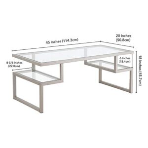 Zander 45'' Wide Rectangular Coffee Table in Nickel