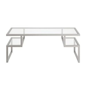 Zander 45'' Wide Rectangular Coffee Table in Nickel