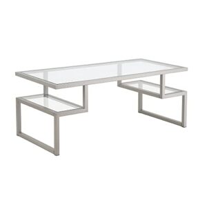 Zander 45'' Wide Rectangular Coffee Table in Nickel