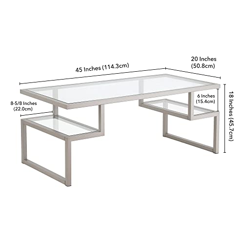 Zander 45'' Wide Rectangular Coffee Table in Nickel