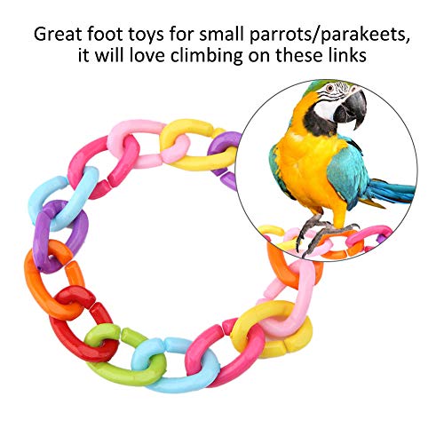 ViaGasaFamido 100Pcs Plastic C-Clips Links, Mix Color Rainbow DIY C-Links Chains for Small Pet Parrot Bird Toy Children's Learning Toy