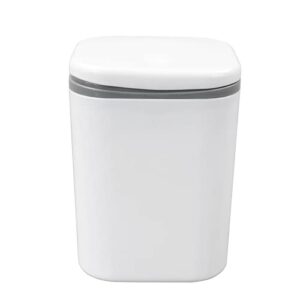 Begale 0.5 Gallon White Plastic Desktop Garbage Can, Mini Trash Can with Lid