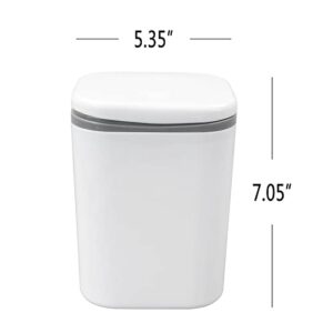 Begale 0.5 Gallon White Plastic Desktop Garbage Can, Mini Trash Can with Lid