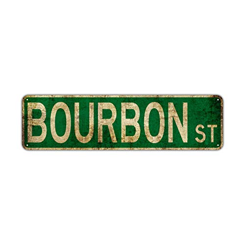 Metal Sign Tin Sign Bourbon St Street Sign Road Sign 16x4inch