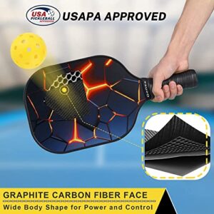 Gonex Pickleball Paddles, USAPA Approved Graphite Pickleball Paddle with Comfort Grip, Pickleball Set of 2 Paddles with 4 Balls, and Portable Carry Bag