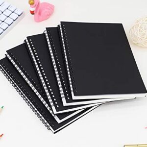 Wotion A5 Black Spiral Notebook Blank Sketchbook Unruled Journal Pack,Thick Blank Paper 50 Sheet 100 Unlined Pages 5.59“ x 8.27” 5 Pack…