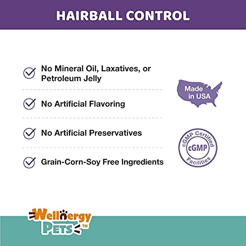 Natural Hairball Control Chews for Cats – Hairball Remedy & Aid with Omega 3 6 Fatty Acids, Zinc, Biotin, Cranberry, and Fiber. Promotes Skin & Coat, Digestive, Urinary Health. 70ct