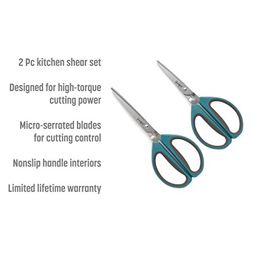 Goodful All Purpose Kitchen Shears, Heavy Duty Stainless Steel Scissors, Comfort Grip, Micro-Serrated