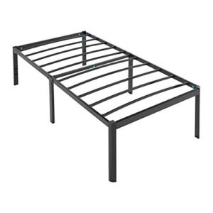 amazon basics heavy duty non-slip bed frame with steel slats, easy assembly - 18"h, (twin)