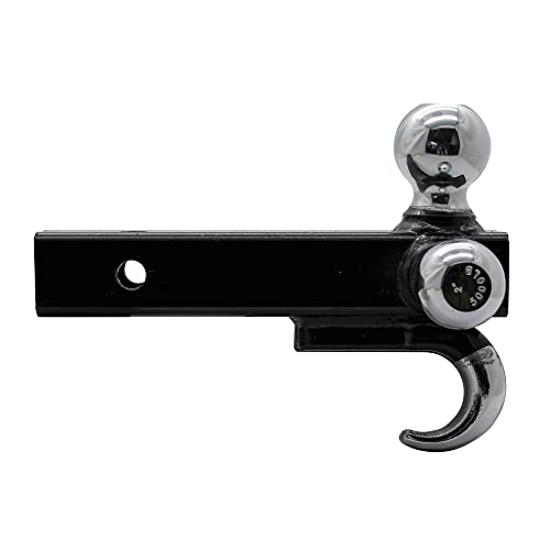 Extreme Max 5001.1389 Clamp-On Forklift Hitch 2" Receiver with Tri-Ball Hitch and Tow Hook