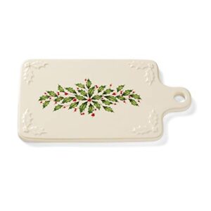 lenox porcelain holiday cheeseboard, 3.55 lb, red & green