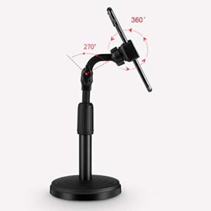 Cell Phone Stand for Live Streaming, YouTube Video/Photography, Adjustable Height & Angle Phone Holder Gooseneck Flexible Arm Universal Phone Stand for Desk , Office, Kitchen