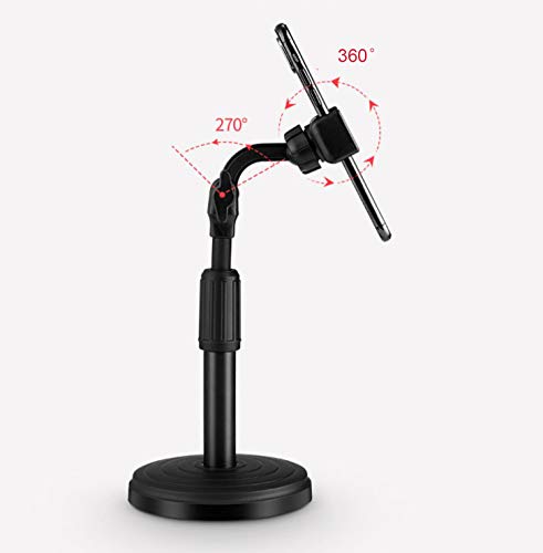 Cell Phone Stand for Live Streaming, YouTube Video/Photography, Adjustable Height & Angle Phone Holder Gooseneck Flexible Arm Universal Phone Stand for Desk , Office, Kitchen