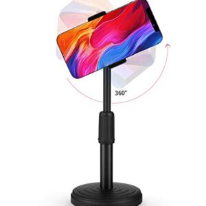 Cell Phone Stand for Live Streaming, YouTube Video/Photography, Adjustable Height & Angle Phone Holder Gooseneck Flexible Arm Universal Phone Stand for Desk , Office, Kitchen