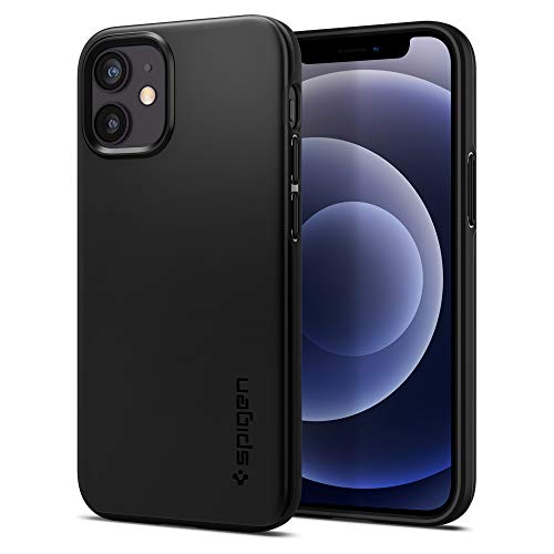 Spigen Thin Fit Designed for iPhone 12 Mini Case (2020). - Black