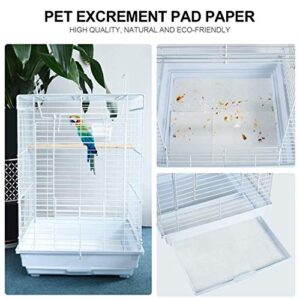 POPETPOP Cat Litter Box Liners 100pcs Disposable Bird Cage Liners Papers Non-Woven Absorbent Parrot Cages Cushion Pad Mat Accessories (White) Bird Paper Pad